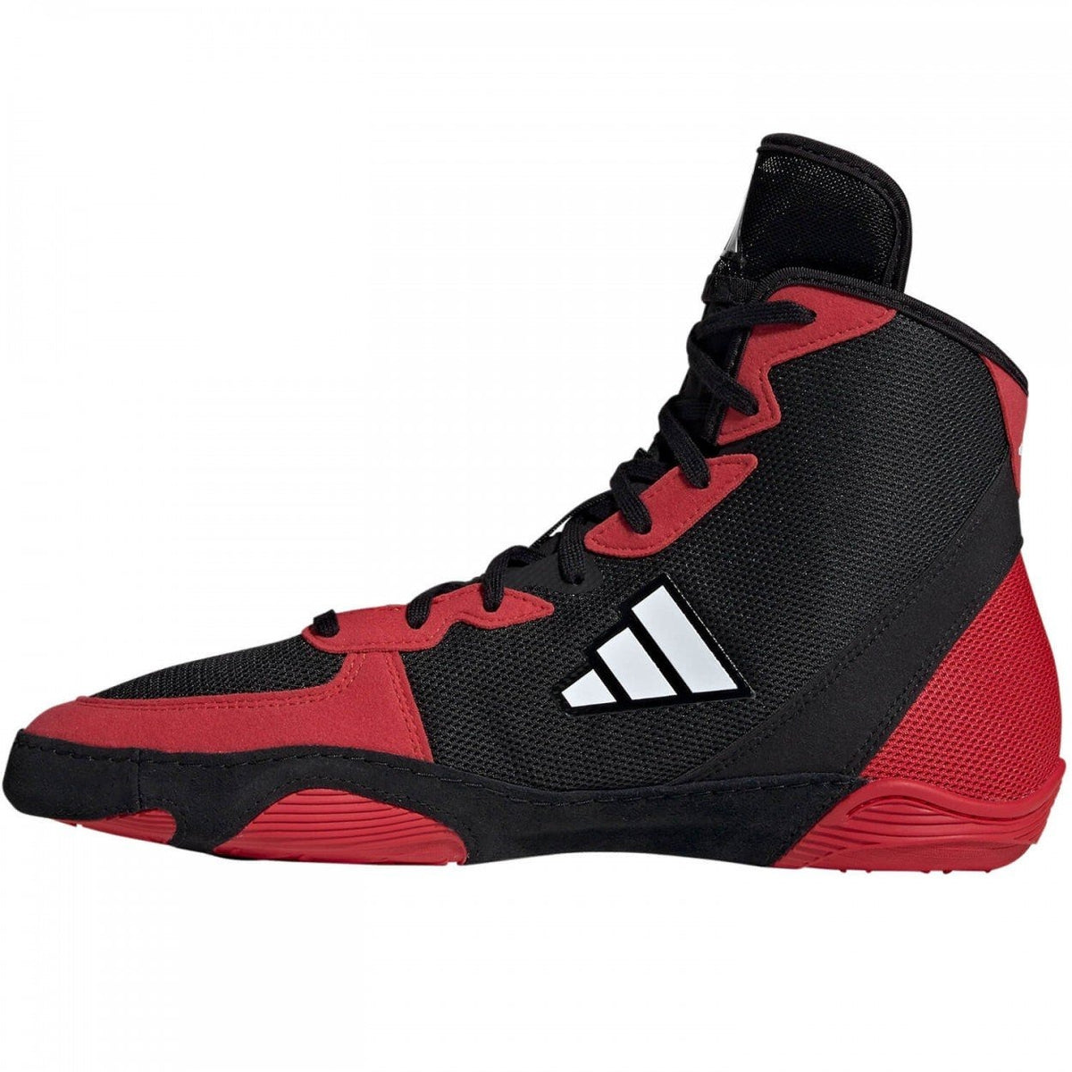 Mit den Adidas Adizero Wrestling Shoes erhalten Ringer und Kampfsportler maximale Bewegungsfreiheit und Stabilität. Das strapazierfähige Material sorgt für Langlebigkeit, und die rutschfeste Außensohle bietet festen Halt. Das schwarze Design mit roten Akzenten kombiniert Funktionalität mit einem sportlichen Look.