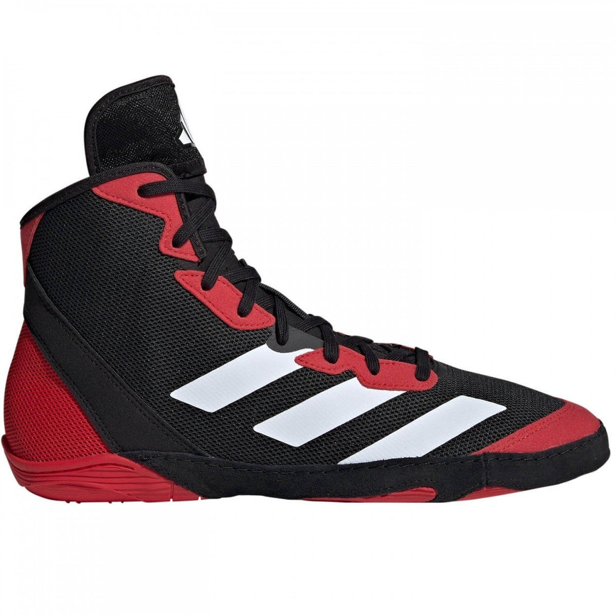 Die Adidas Adizero Wrestling Shoes in Schwarz und Rot bieten idealen Halt und Flexibilität für Ringer und Grappler. Mit ihrer rutschfesten Sohle und dem leichten Material ermöglichen sie schnelle Bewegungen und sicheren Stand auf der Matte. Perfekt für Training und Wettkampf.