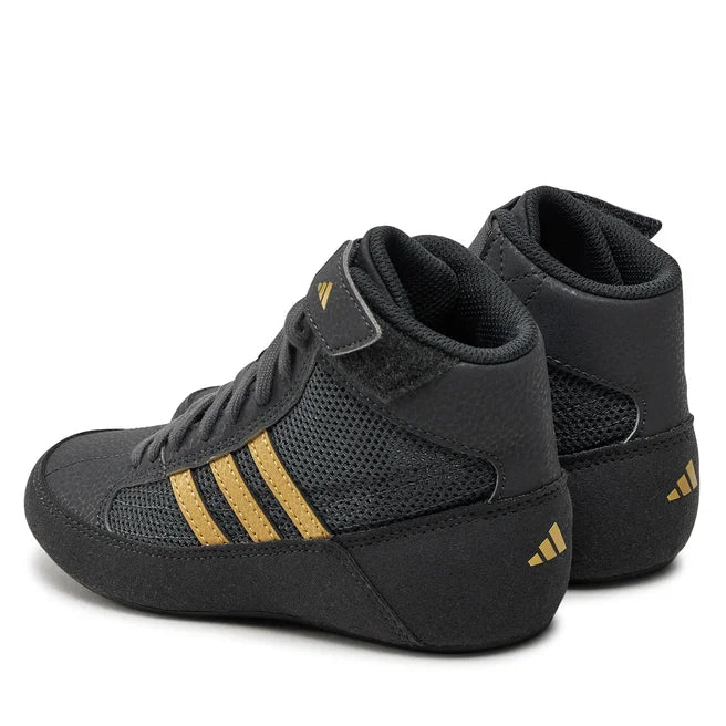 Adidas Ringerschuh für Kinder in schwarz/gold. Super Qualität und Passform speziell für Kinderfüße. Code: 6872