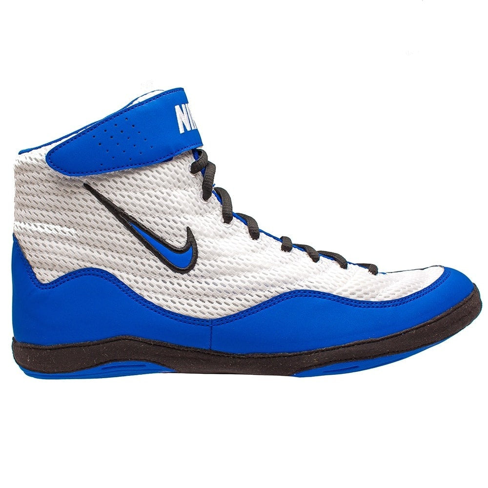 Nike Inflict Ringerschuh Blau/Weiß (325256-140) – Dieser leichte Ringerschuh bietet hervorragenden Grip und Stabilität auf der Matte. Ideal für Ringer, die maximale Kontrolle und Beweglichkeit suchen.