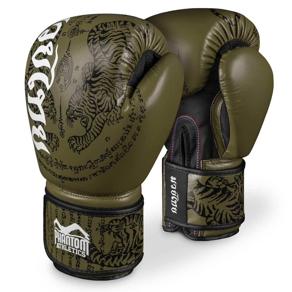 Robuste und langlebige Boxhandschuhe von Phantom Athletics für Muay Thai. Perfekt für Striking-Übungen, mit ergonomischem Design für optimale Kontrolle.