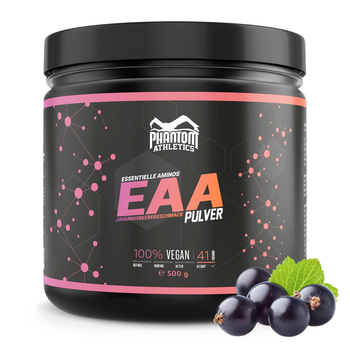 Phantom EAA - Essentielle Aminosäuren mit Schwarze Johannisbeere Geschmack. Für eine optimale Versorgung im Kampfsport.