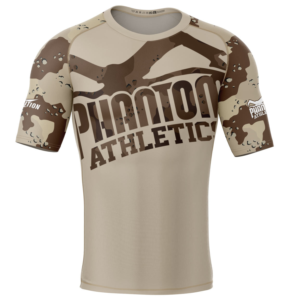 Das Rashguard Warfare Desert Camo von Phantom Athletics bietet optimalen Schutz und maximale Bewegungsfreiheit für intensives MMA- und BJJ-Training. Hergestellt aus strapazierfähigem, reißfestem Material, schützt es die Haut vor Schürfwunden und ist besonders für Grappling und Nogi-Einheiten geeignet. Das markante Desert-Camo-Design verleiht einen einzigartigen Look im Training und Wettkampf.