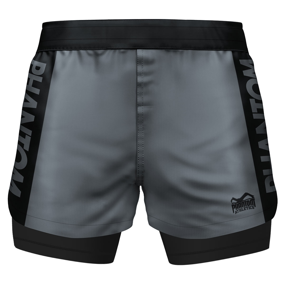 Die Phantom Athletics Fusion-R 2in1 Apex Fightshorts in Grau bieten mit ihrer integrierten Kompressionshose zusätzlichen Komfort und Stabilität beim Training. Diese leichten MMA Fightshorts sind ideal für Grappling, Muay Thai und andere Kampfsportarten, da sie durch ihr reißfestes Ripstop-Material maximale Bewegungsfreiheit bieten.