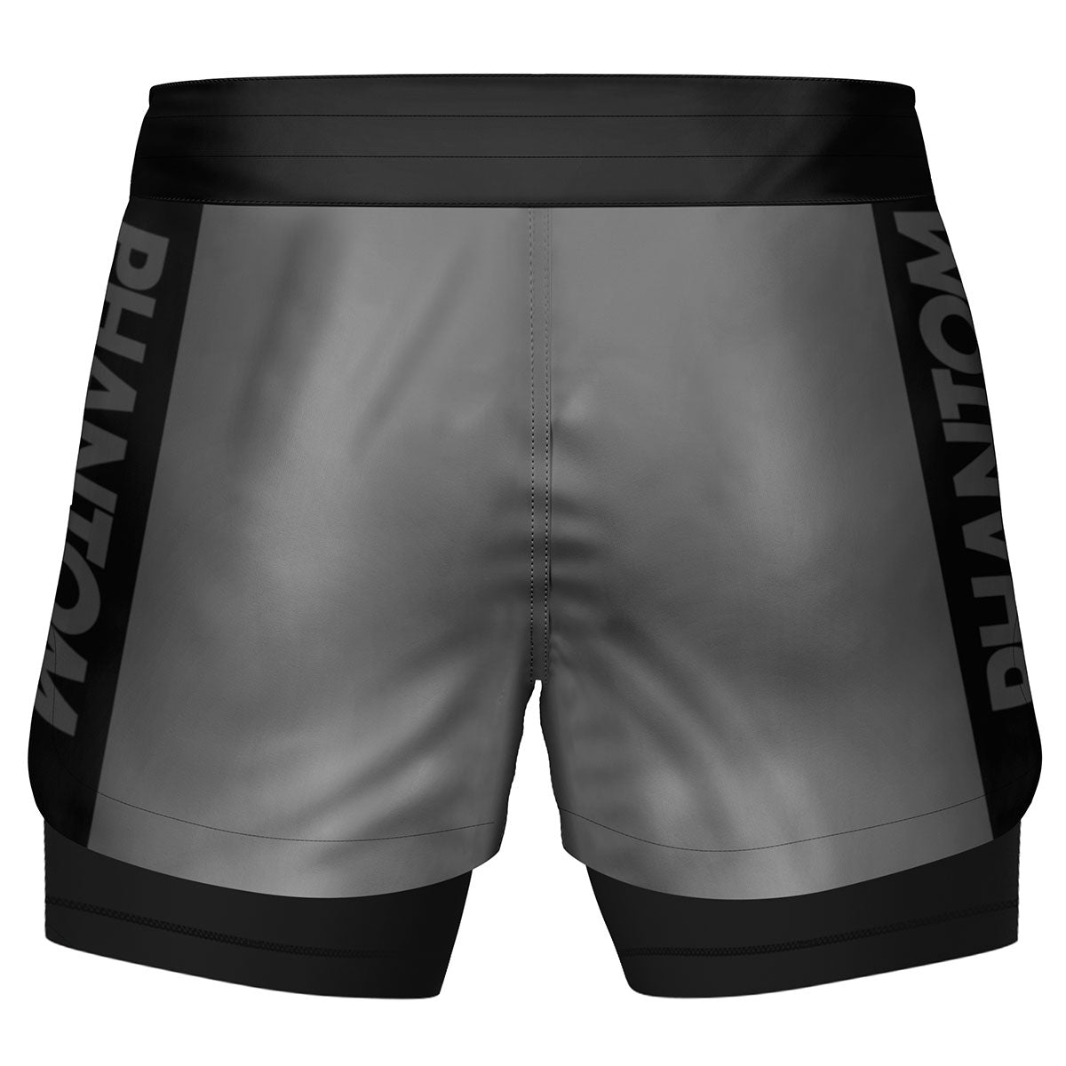 Fusion 2in1 Fightshorts Apex Grau – Strapazierfähiges Design mit elastischem Bund und maximaler Bewegungsfreiheit. Ideal für Kampfsport und funktionelles Training.