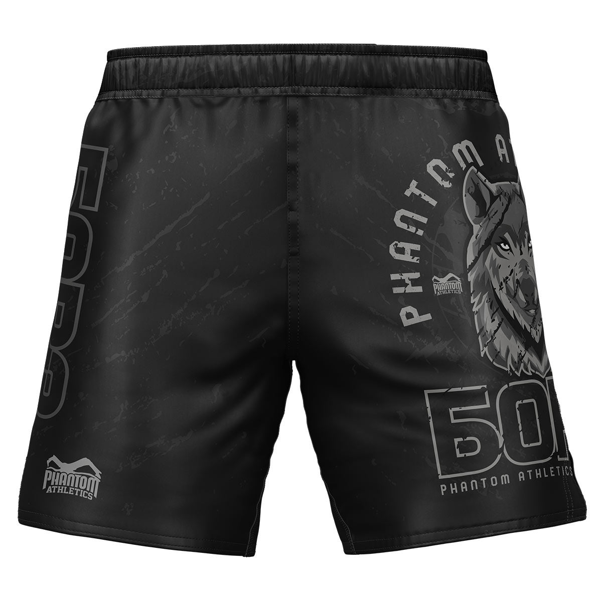 Phantom BORZ БОРЗ Fightshorts. Die idealen Fightshorts für deinen Kampfsport. Im Tschetschenien Wolf Design mit  russischem WOLF Schriftzug.  Perfekt für MMA, Muay Thai, Kickboxen, Ringen und Grappling.