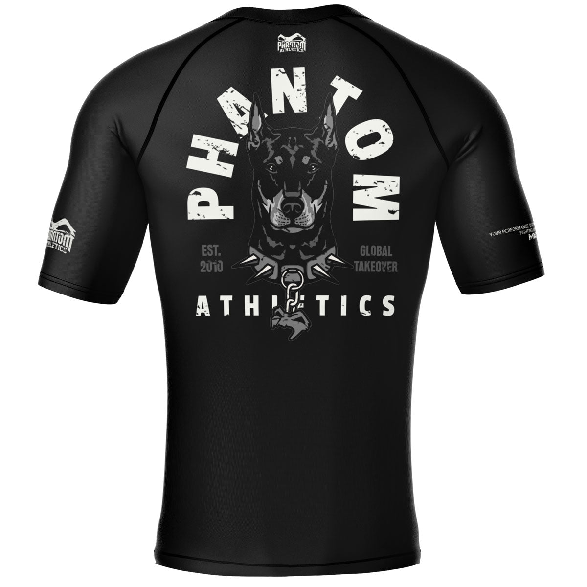 Phantom MMA Rashguard für deinen Kampfsport. Überragende Qualität und Tragekomfort vom Marktführer. Hier im brandneuen schwarzen Dobermann Design.