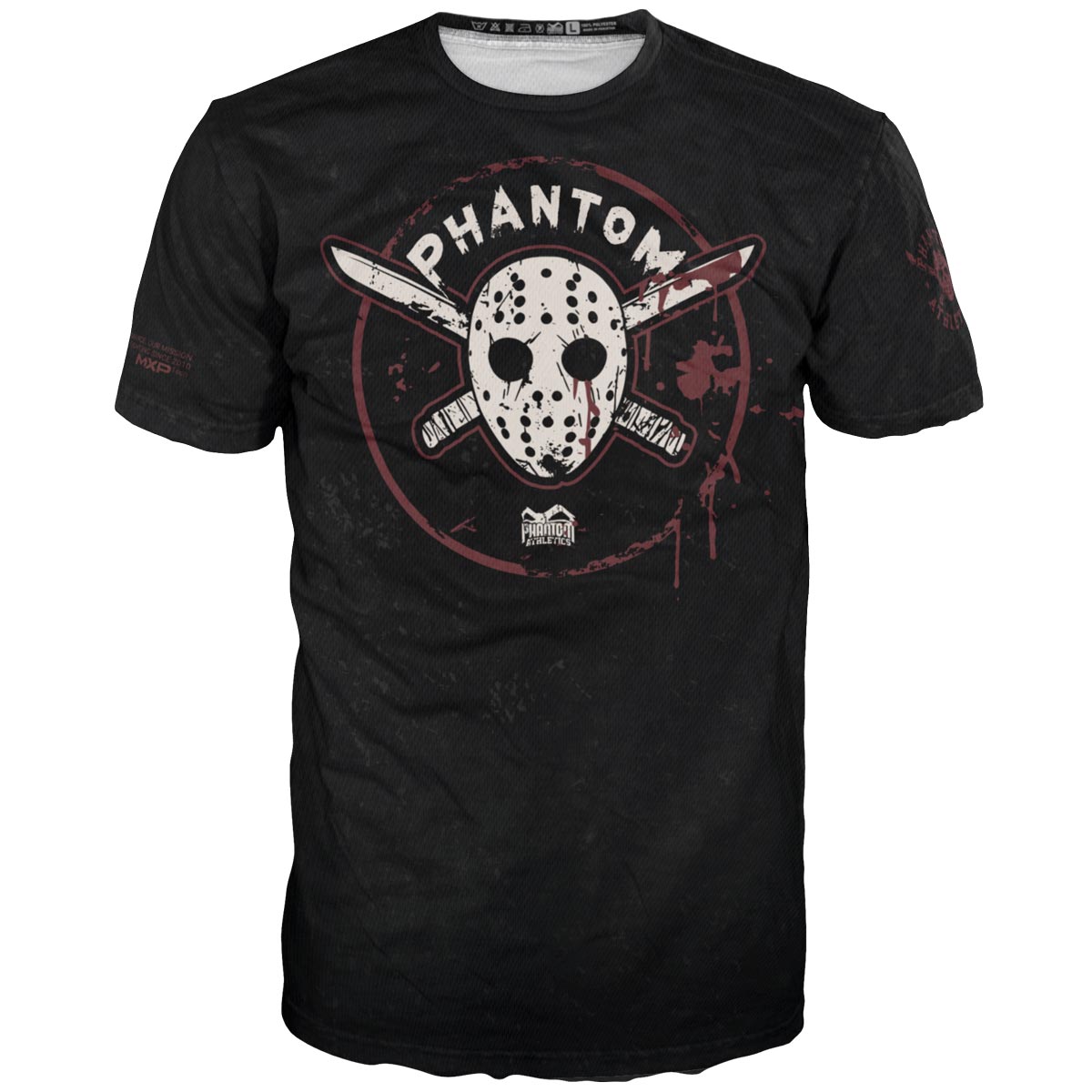 Phantom Athletics EVO Slasher Trainingsshirt in Schwarz, aus atmungsaktivem MXP-Tech-Material für intensives Training, das Feuchtigkeit reguliert und optimalen Komfort bietet.