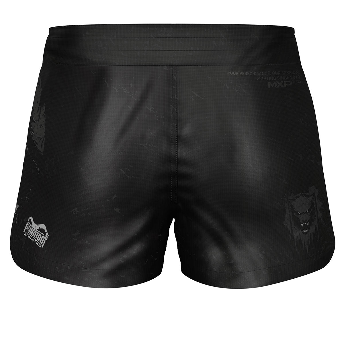 Die Phantom Athletics FUSION-R Werewolf Fightshorts, designt für volle Bewegungsfreiheit und Komfort, aus atmungsaktivem, reißfestem Material für MMA und andere Kampfsportarten.