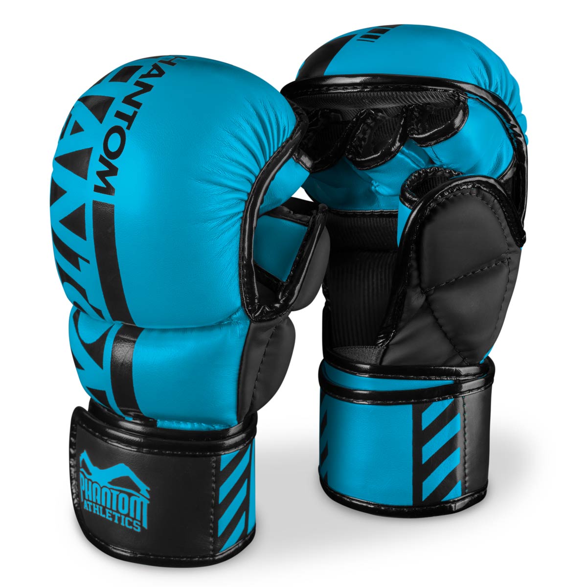 Phantom APEX NEON MMA Sparring Handschuhe. Hochwertige Boxhandschuhe für deinen Kampfsport. Perfekte Verarbeitung machen diese MMA Gloves ideal für Training, Sparring und Wettkampf. Perfekt für MMA Krav Maga oder Muay Thai. Hier in Neon Blau.