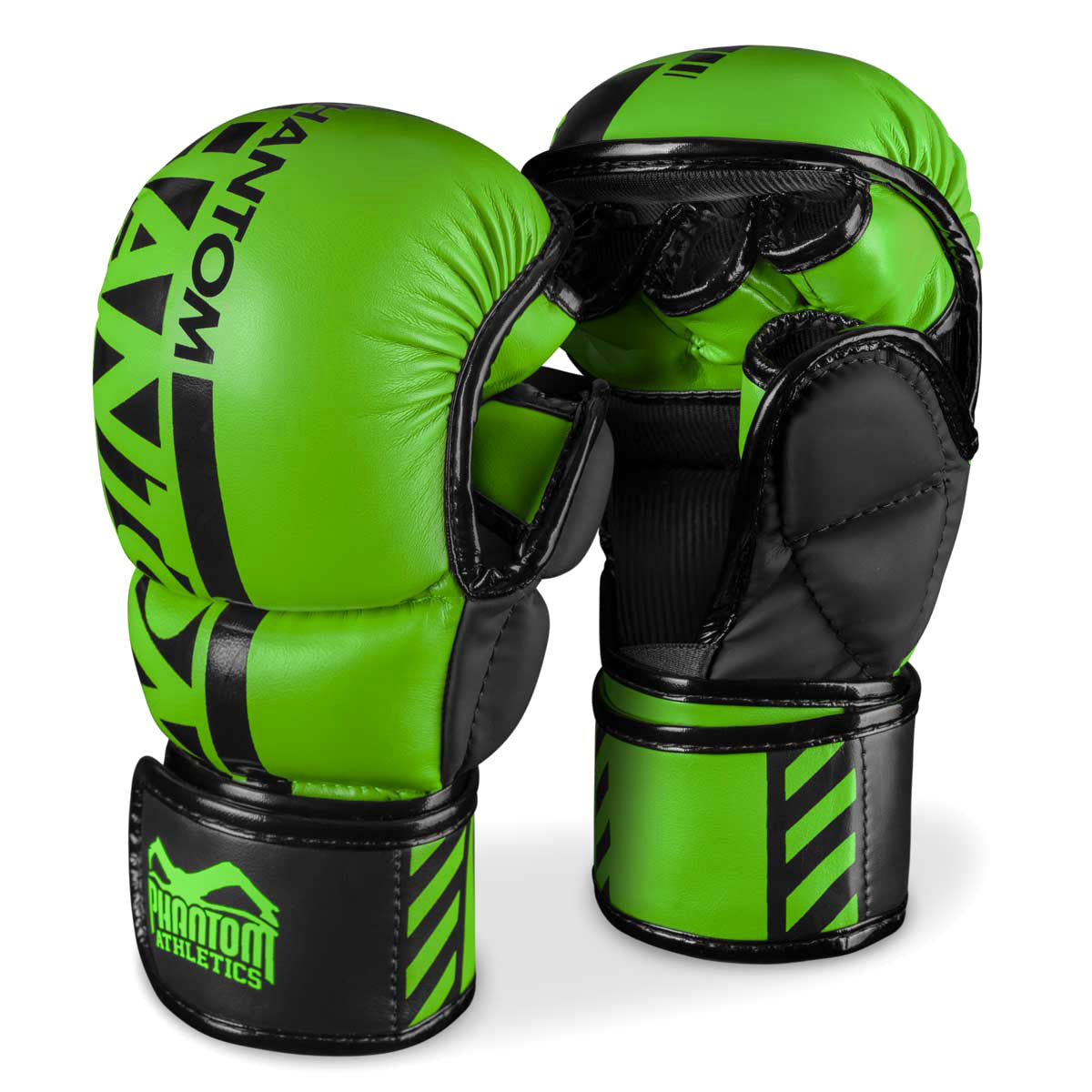 Phantom APEX NEON MMA Sparring Handschuhe. Hochwertige Boxhandschuhe für deinen Kampfsport. Perfekte Verarbeitung machen diese MMA Gloves ideal für Training, Sparring und Wettkampf. Perfekt für MMA Krav Maga oder Muay Thai. Hier in Neon Grün.