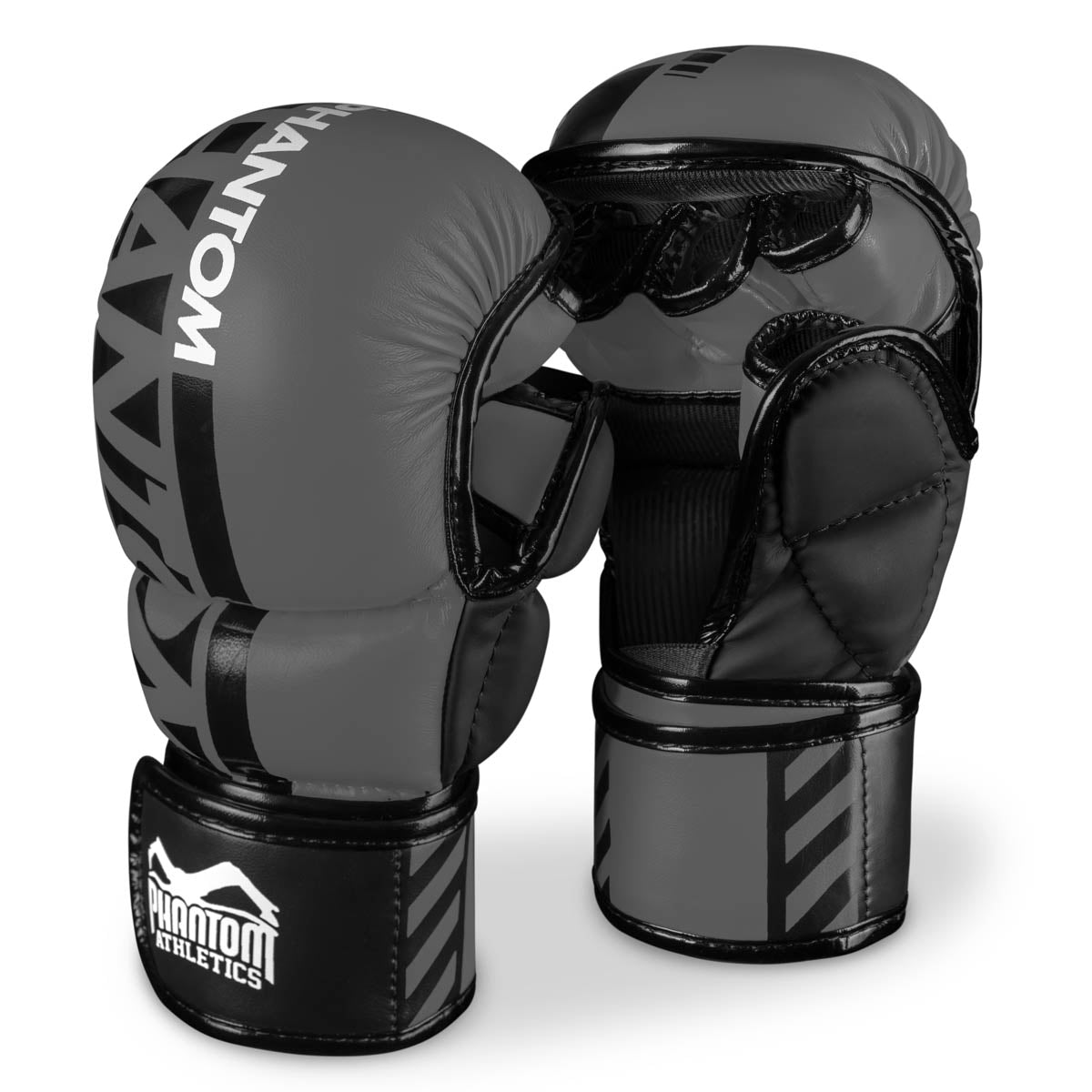 Phantom Athletics MMA Sparring Gloves Apex Grau – Robuste Sparring-Handschuhe mit optimalem Schutz und Polsterung für intensives Training. Perfekt für MMA und Grappling.
