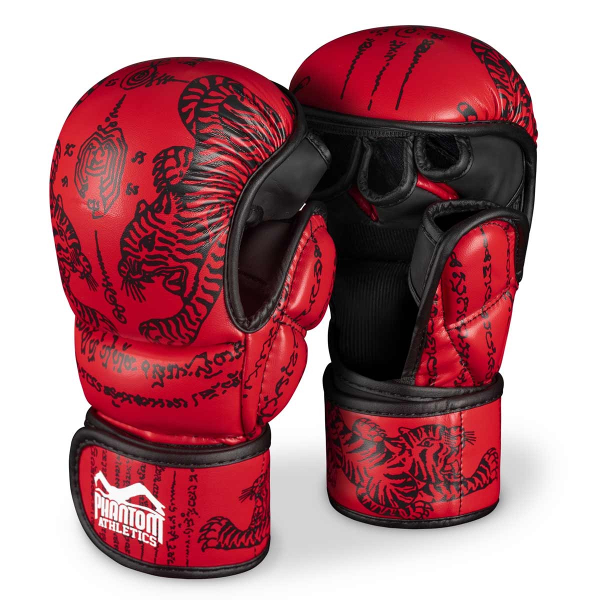 Sparring Handschuhe von Phantom Athletics, speziell für Muay Thai und Kickboxen. Bieten optimale Polsterung und eine ergonomische Passform für intensives Training.