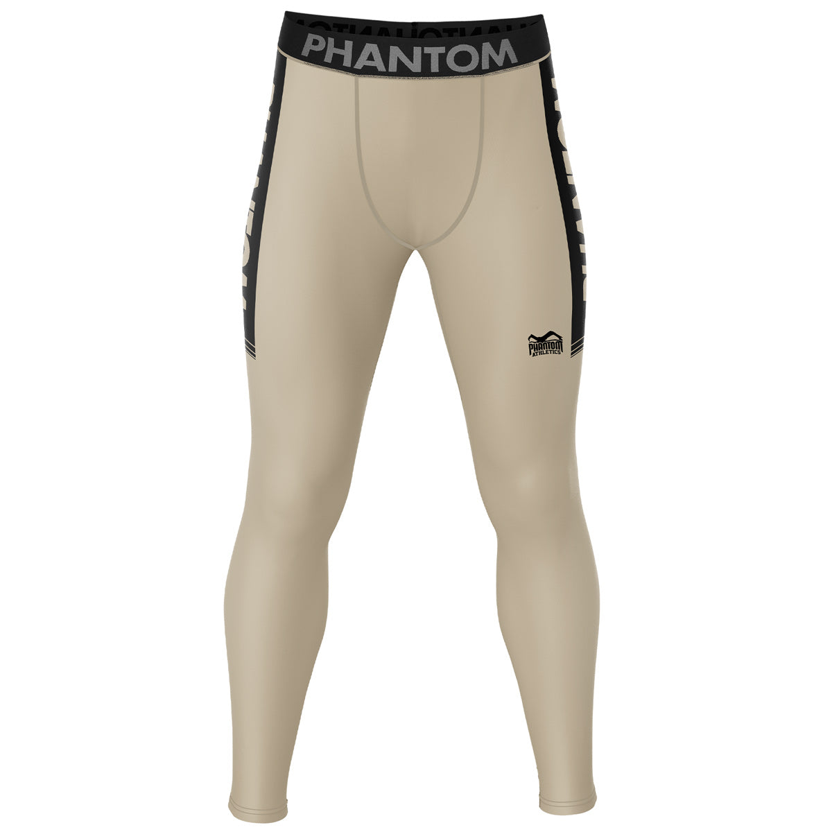 Lange Compression Tights von Phantom für deinen Kampfsport. Überragende Qualität, Passform und Komfort. Perfekt für MMA, Grappling, Muay Thai, BJJ oder auch Ringen. Die beste Kampfsport Legging auf dem Markt. Hier im Sand-farbenen Apex Design.