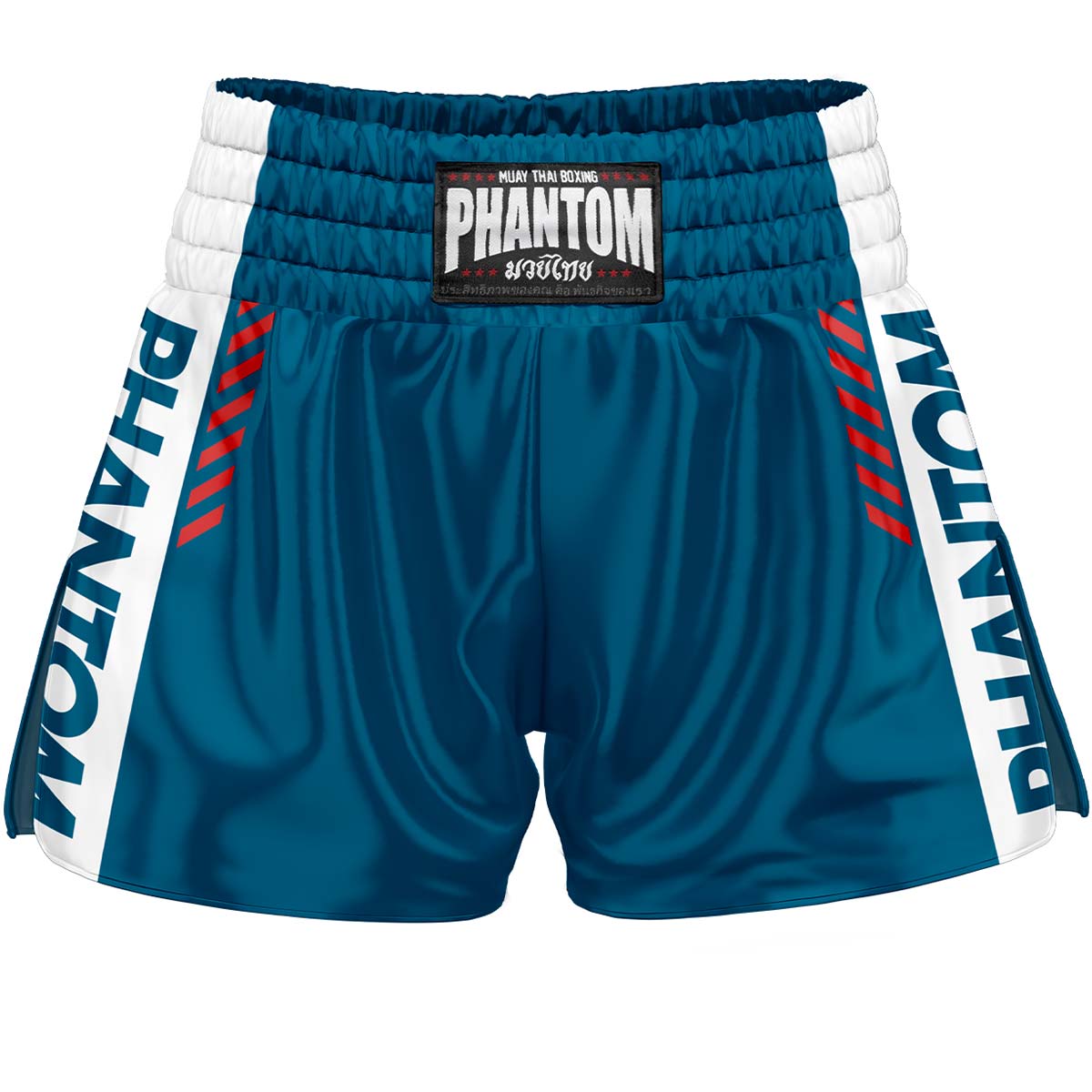 Phantom Muay Thai Shorts in schwarz für Training und Wettkampf. Höchste Qualität und traditionelle Ausführung in Satin für dein Thaiboxen.