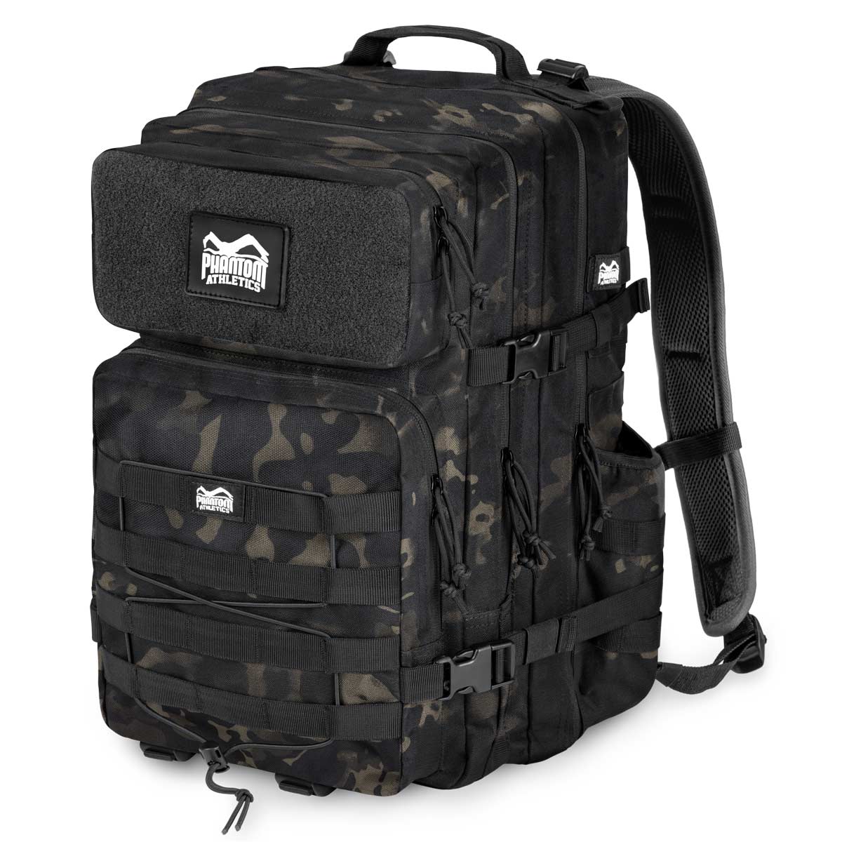 Phantom DELTA Kampfsport Rucksack. Viele Fächer, hochwertigste Verarbeitung und jede Menge Stauraum für MMA, Muay Thai, Kickboxen, BJJ oder Ringertraining. Hier in schwarz camo.