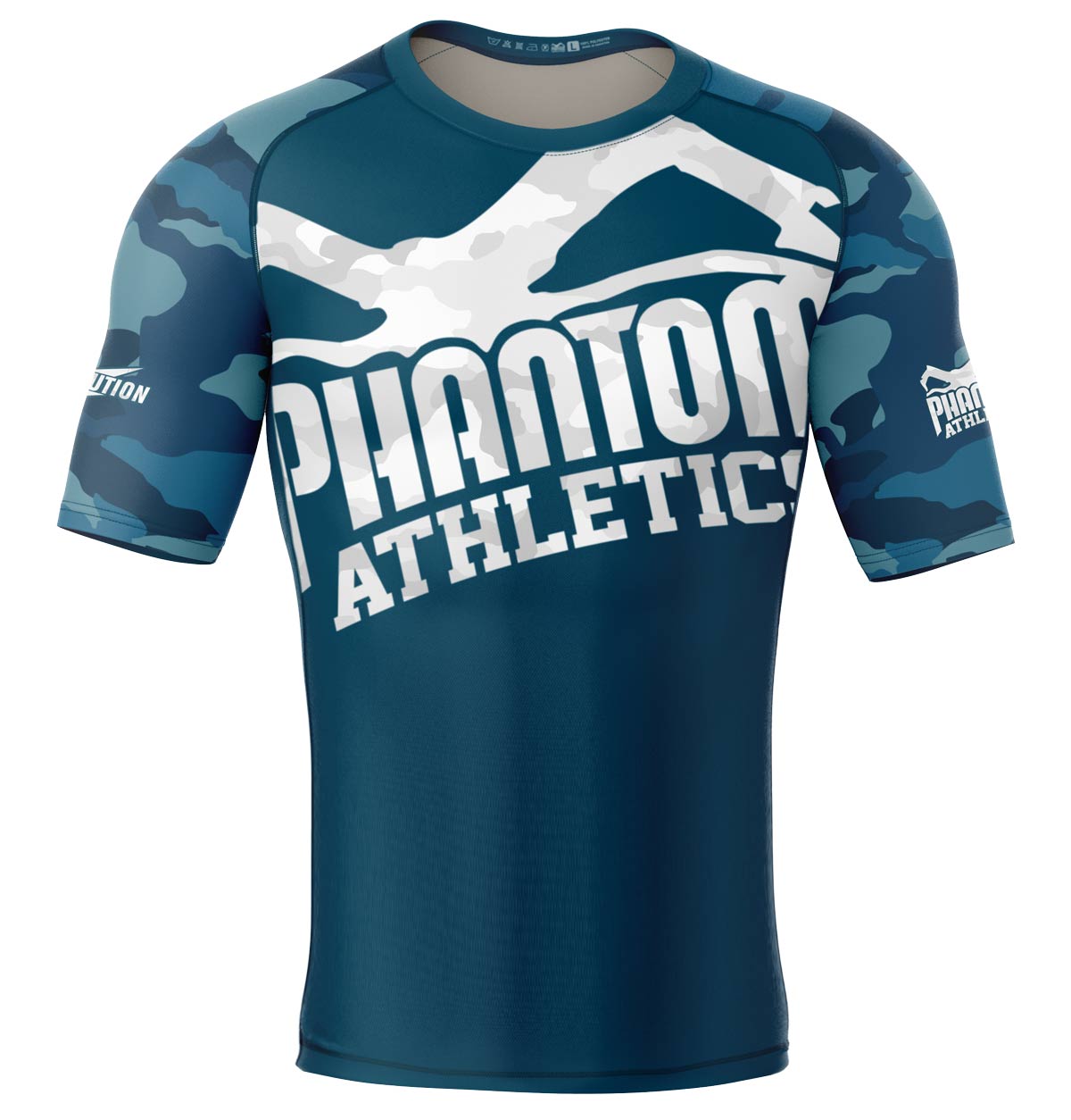 Das Rashguard Warfare Navy Camo von Phantom Athletics ist speziell für Kampfsportarten wie MMA und BJJ entwickelt und bietet optimalen Schutz vor Hautabschürfungen im Training. Hergestellt aus strapazierfähigem, atmungsaktivem Material, bleibt es auch bei intensiven Grappling- und Nogi-Sessions angenehm kühl. Das Navy-Camo-Design verleiht dem Rashguard einen modernen und professionellen Look.