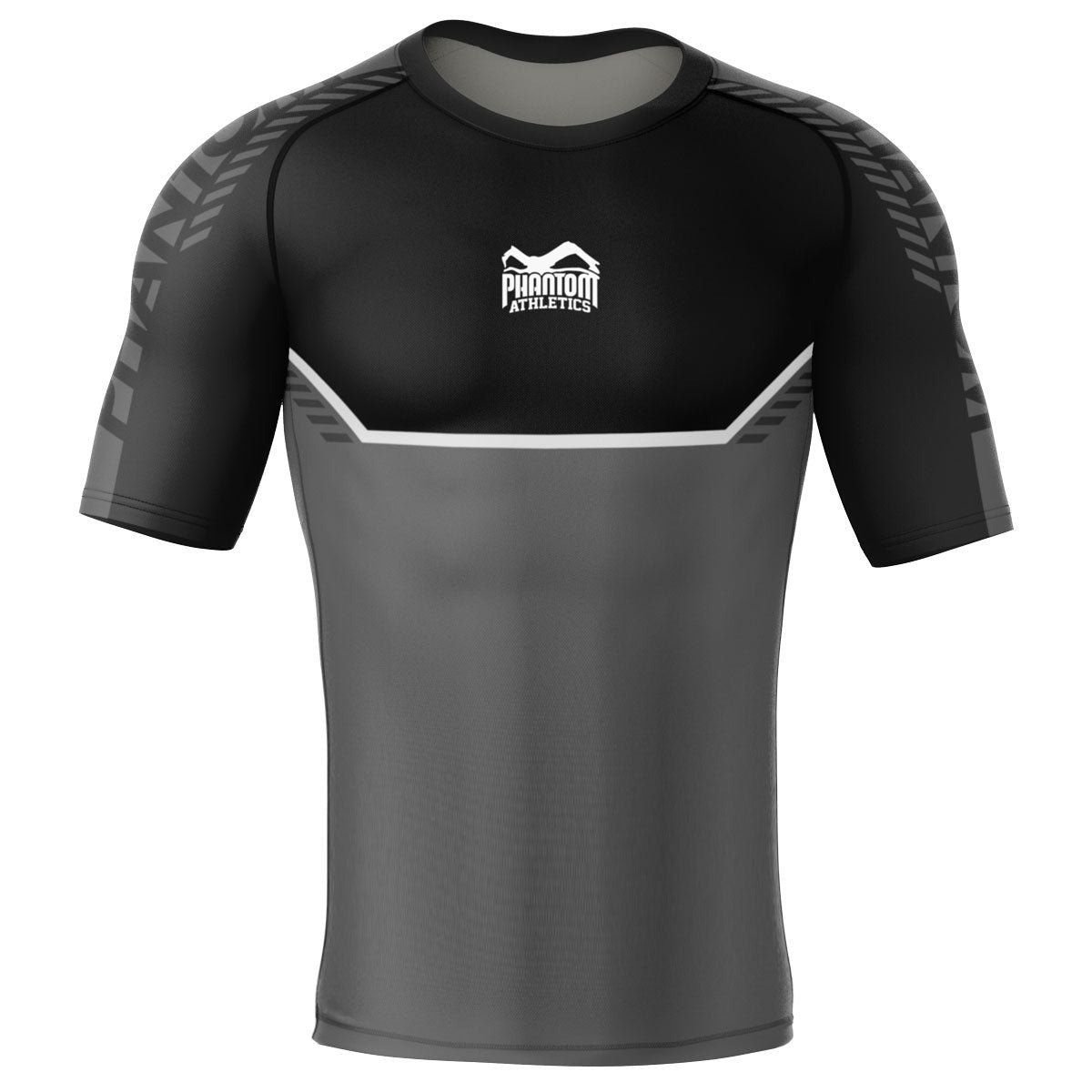 Hochwertiger Phantom Athletics Rashguard Evo Apex Black, entwickelt für Kampfsportler, die Funktionalität und Stil suchen. Langlebig und flexibel, perfekt für Training und Wettkampf.