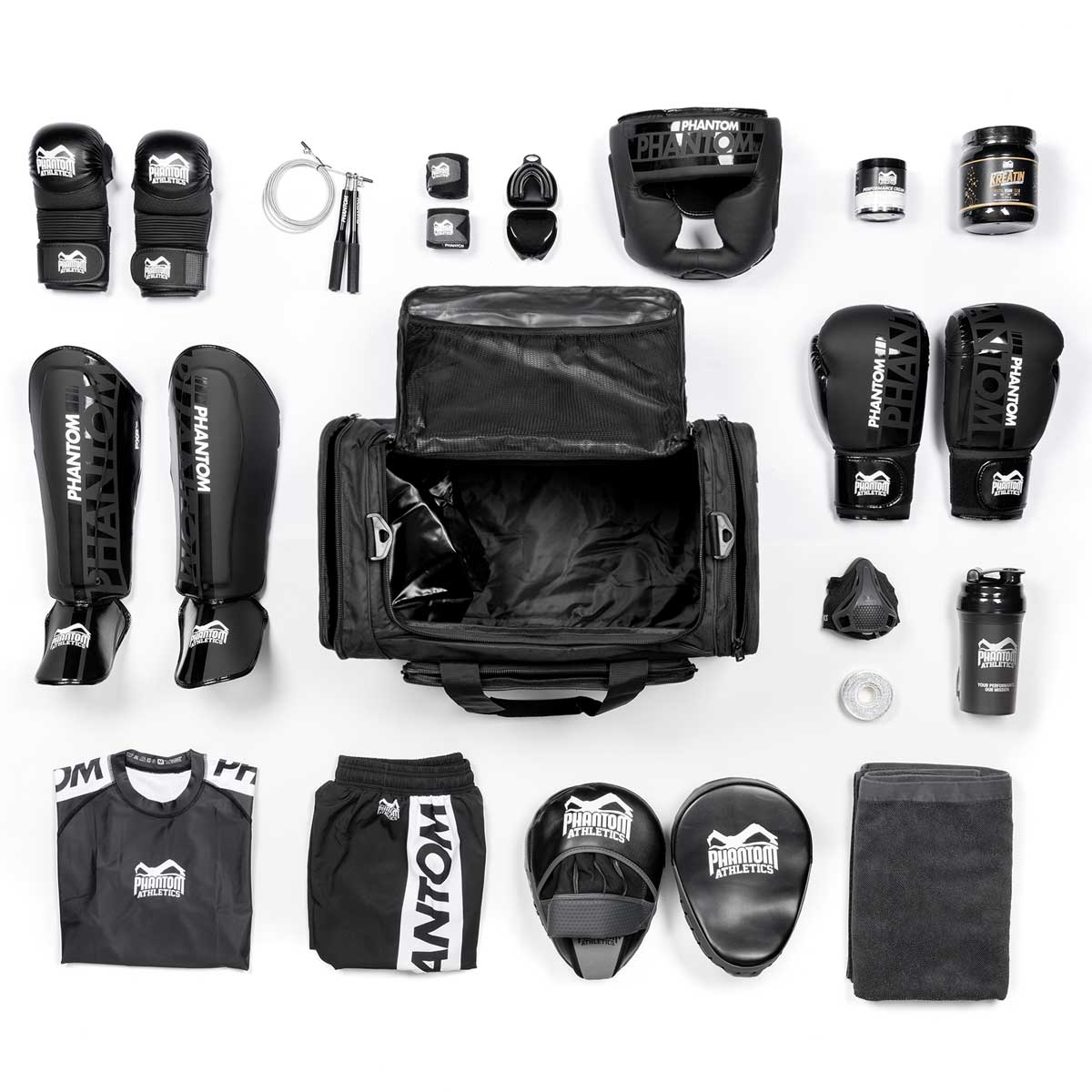 Gymbag Team von Phantom Athletics, speziell entwickelt für die Bedürfnisse von Kampfsportlern. Robuste Materialien und ein praktisches Design machen diese Tasche zur perfekten Wahl für Training und Wettkampf.