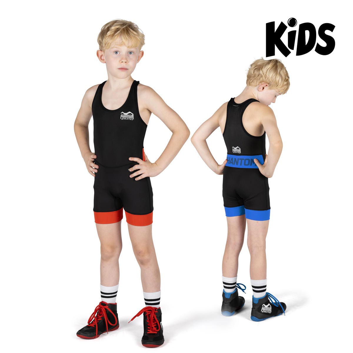 hantom Athletics Kinder-Wrestling-Singlet Set Storm, ideal für junge Athleten im Ringen und Grappling. Perfekte Passform und strapazierfähiges Material für intensive Trainingseinheiten.