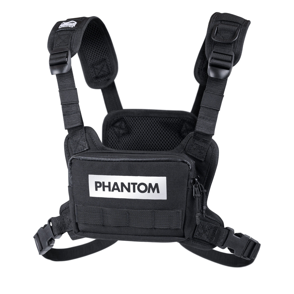 Brusttasche von Phantom Athletics für dein Training. Pefekte anatomische Bauweise für jede Art von Outdoortraining. Ganz egal, ob Joggen, Calisthenics oder Schattenboxen. Mit 2 Taschen für Handy, Geld, Schlüssel und mehr. Reflektierende Logos sorgen dabei für mehr Sicherheit bei schlechten Lichtverhältnissen oder in der Nacht. Sehr angenehm zu tragen und individuell einstellbar. Auch geeignet als Pusherbag für die Straße. Die abnehmbare Tasche lässt sich auch mit einem Gurt als Hüfttasche tragen.