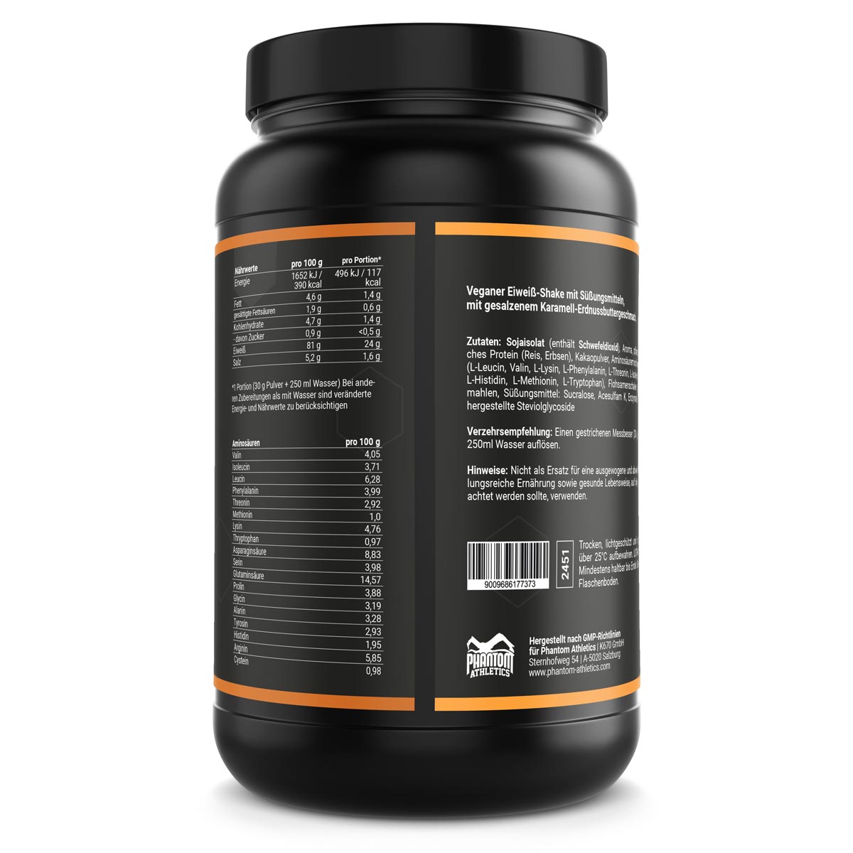 Phantom FIGHT Protein für Kampfsportler mit Salted Karamell Geschmack mit hochwertigen Inhaltsstoffen für dein Training.