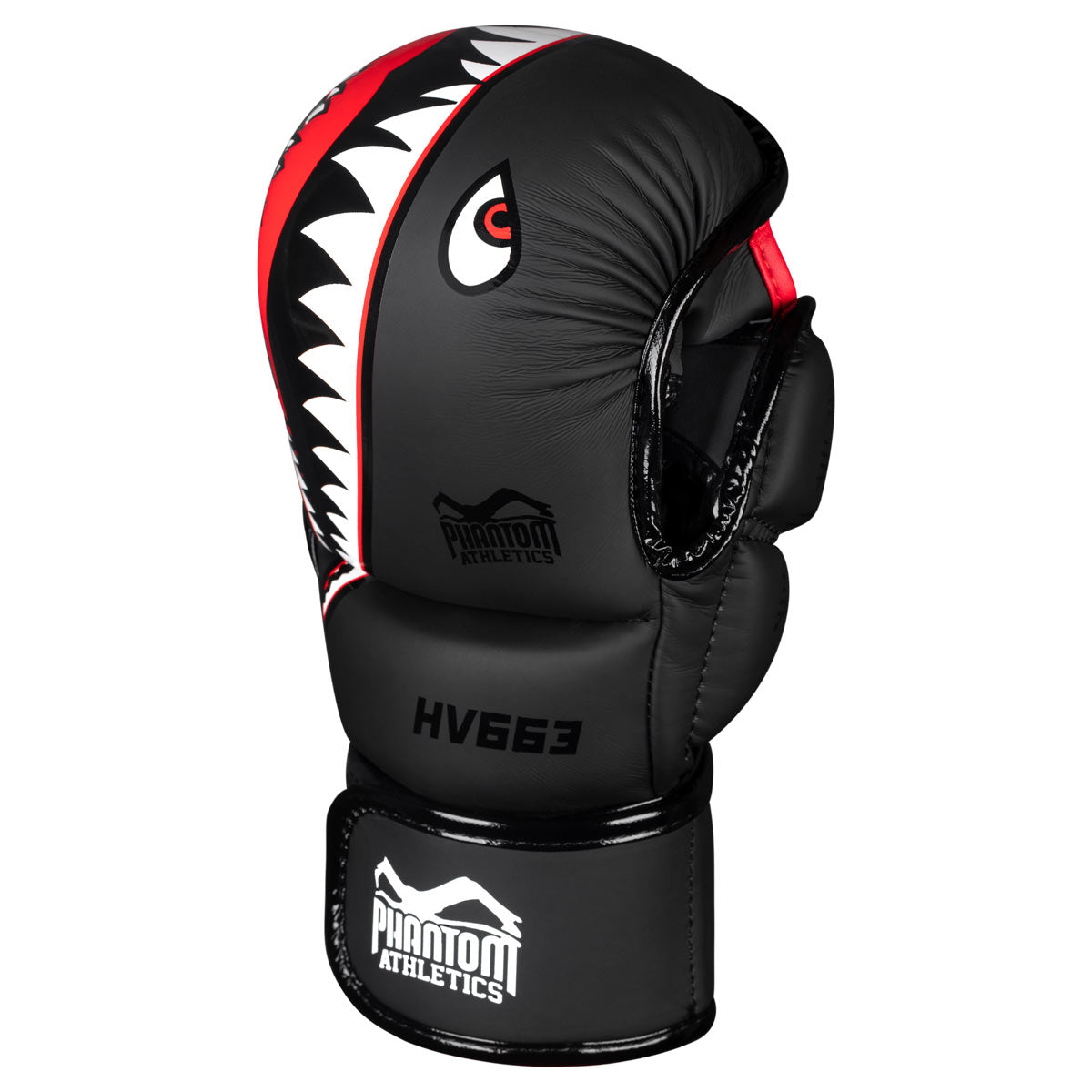 Der linke Phantom MMA Sparrings Handschuh im FIGHT SQUAD Design