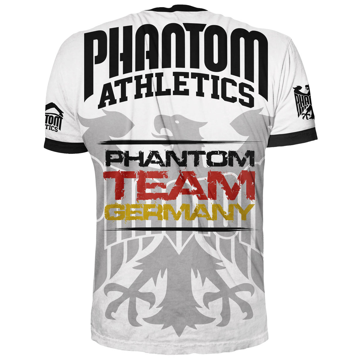 Leichtes und atmungsaktives Phantom Athletics Training Shirt Evo Germany White. Ideal für Kampfsportler, die Bewegungsfreiheit und Komfort suchen, ob im Training oder Wettkampf.