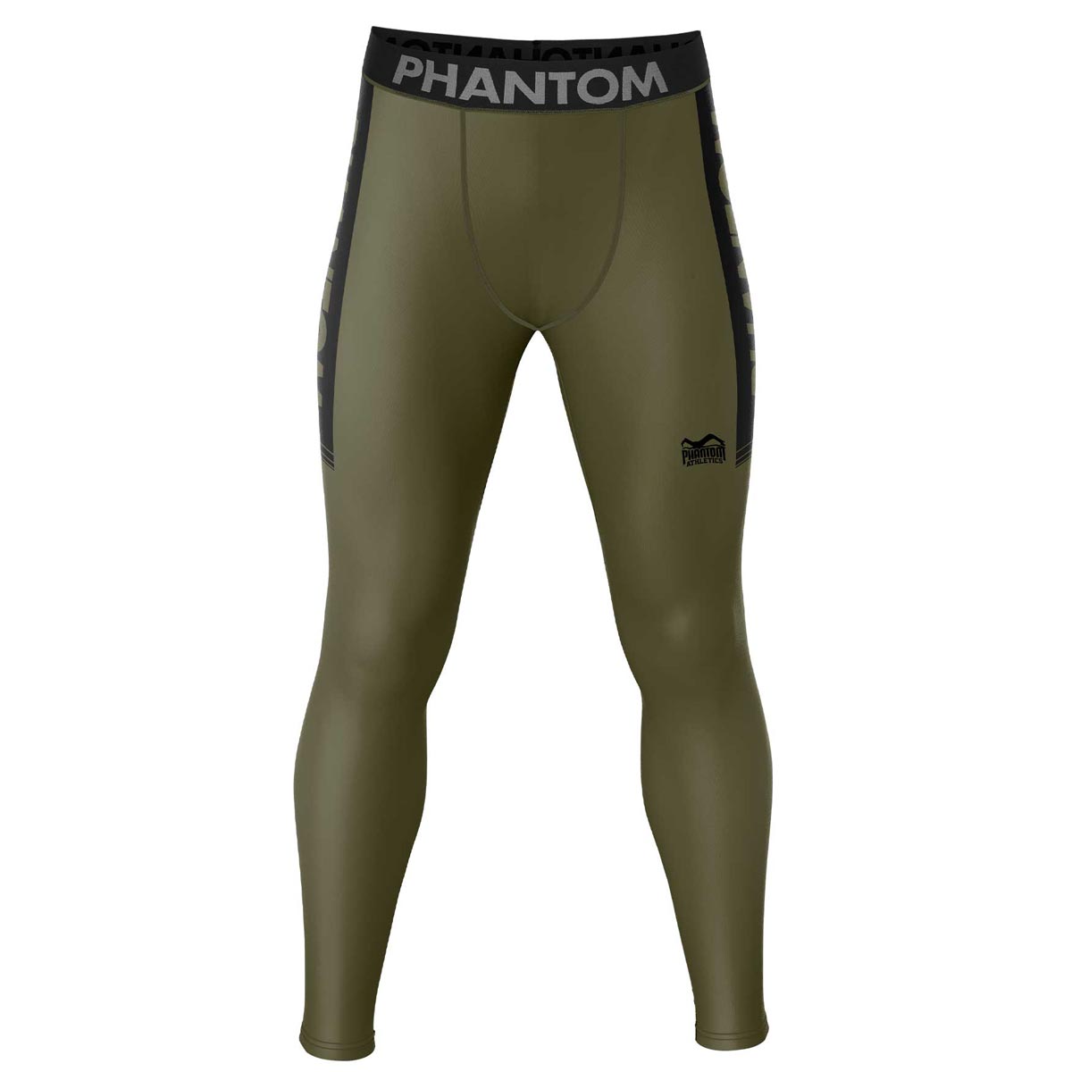 Lange Compression Tights von Phantom für deinen Kampfsport. Überragende Qualität, Passform und Komfort. Perfekt für MMA, Grappling, Muay Thai, BJJ oder auch Ringen. Die beste Kampfsport Legging auf dem Markt. Hier im army grünen Apex Design.